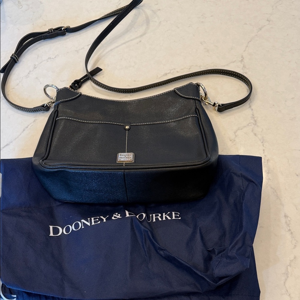 Dooney & Bourke Black Crossbody Bag with Gold Accents - Picture 3 of 16